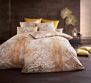 Linge de lit qualité brillante - helline home - Terre Cuite-beige