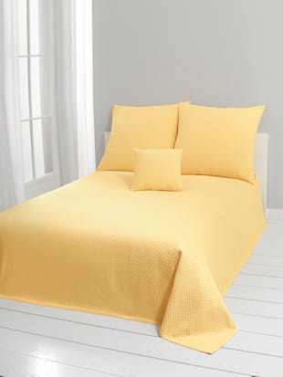 Plaid tissé en relief - helline home - Jaune Pastel