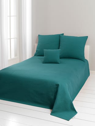 Plaid tissé en relief - helline home - Turquoise