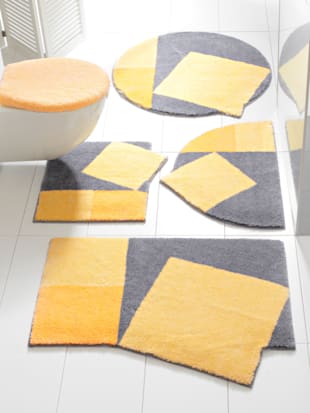 Tapis de bain 100% acrylique - helline home - Jaune-gris