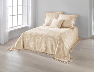 Plaid tissé en relief - helline home - Écru