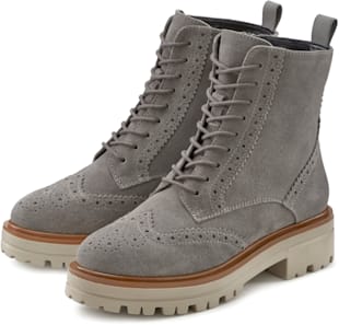 Bottines en cuir doux - LASCANA - Gris