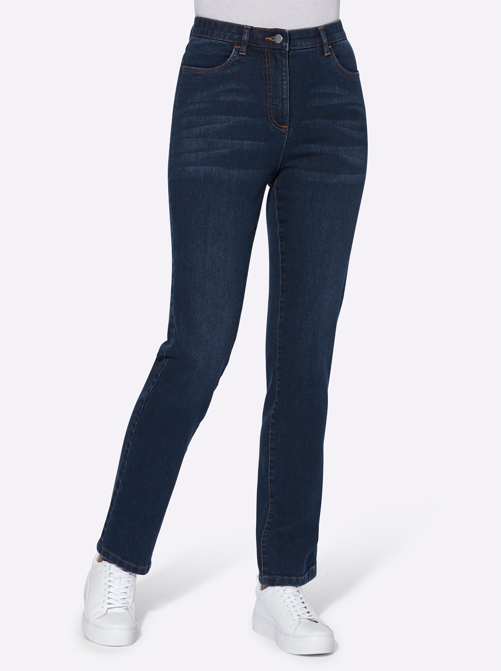 Jeans med hög midja - dark blue