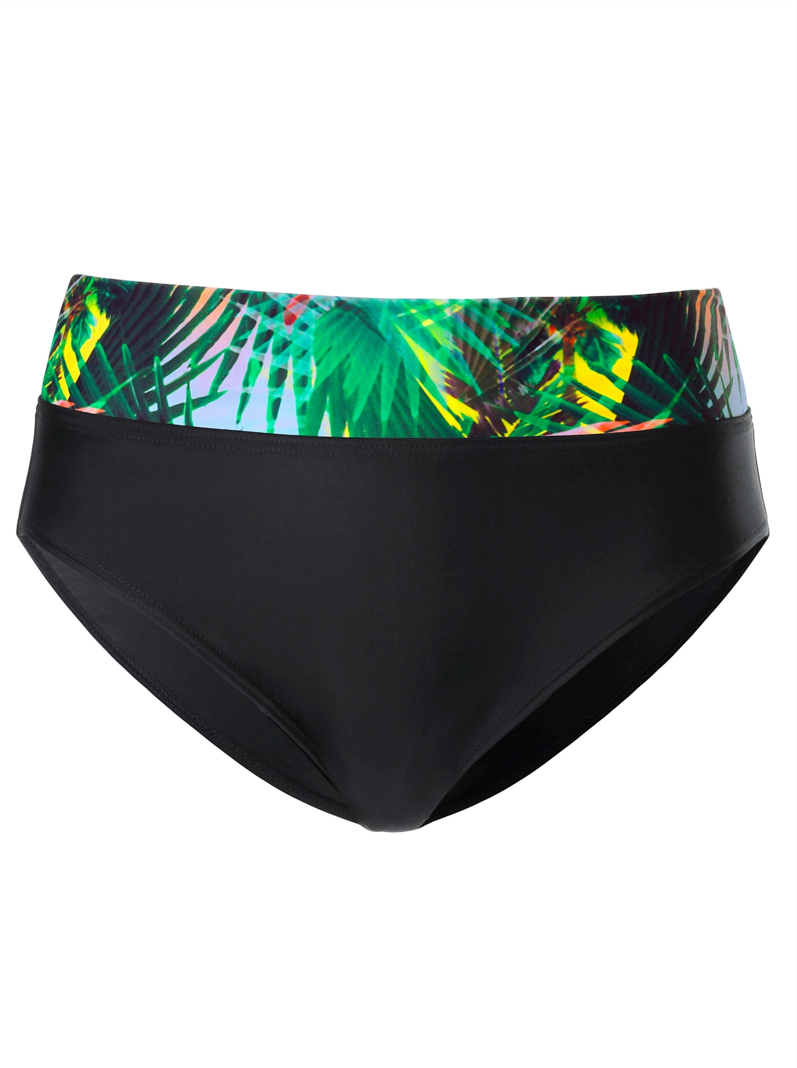 Bikini-byxa - svart, med flerfärgat tryck