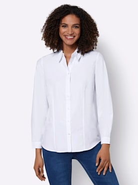 Skjorta med motveck på bakstycket - vit