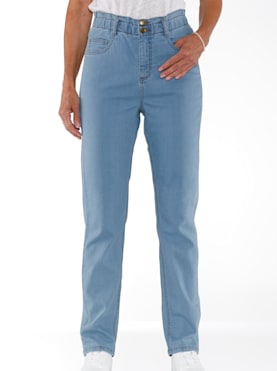Jeans i trendig paperbakskärning - blue-bleached