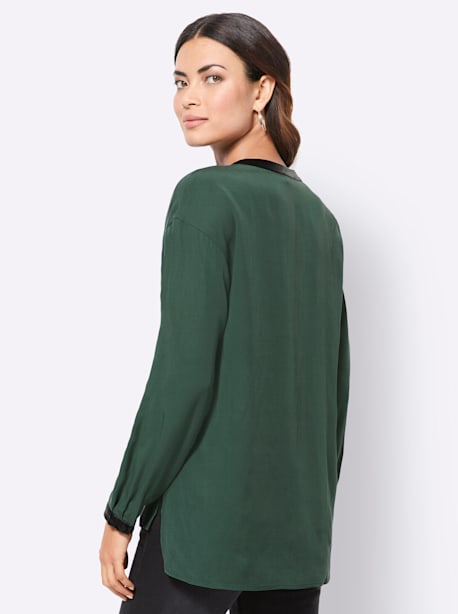 Chemisier femme vert coupe longue