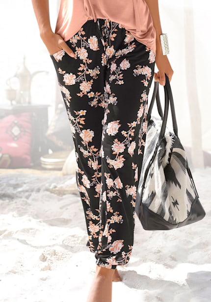 Pantalon de plage pantalon d'été léger avec imprimé floral