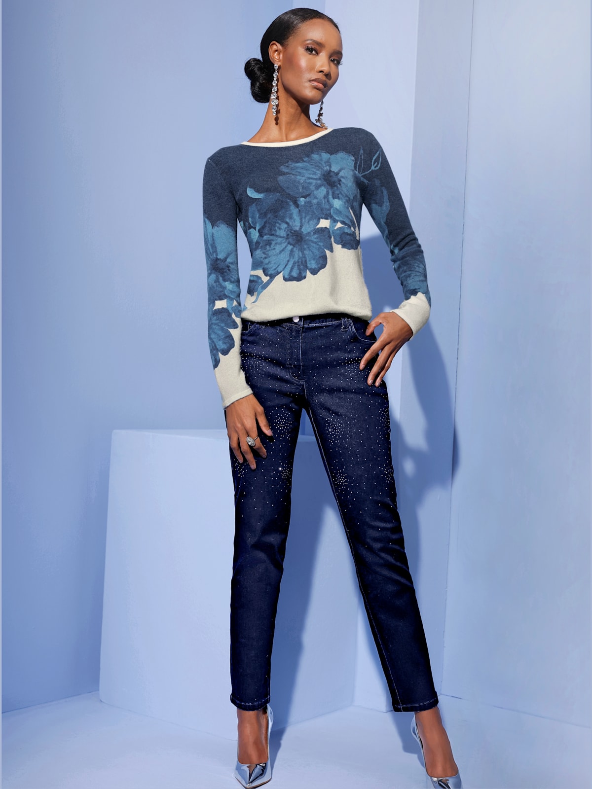 Pull en tricot fin 30% laine - - Creation L - Modalova