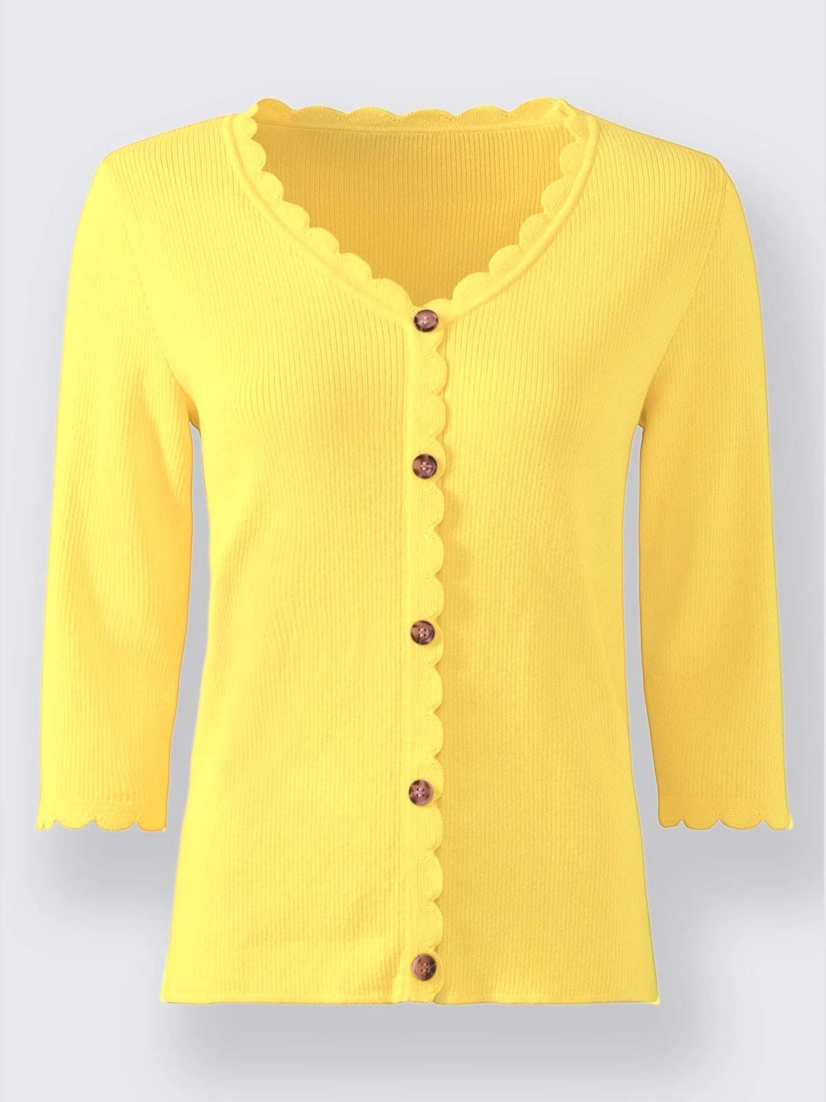 Pull à manches 3/4 fausse patte de boutonnage - Helline - Modalova
