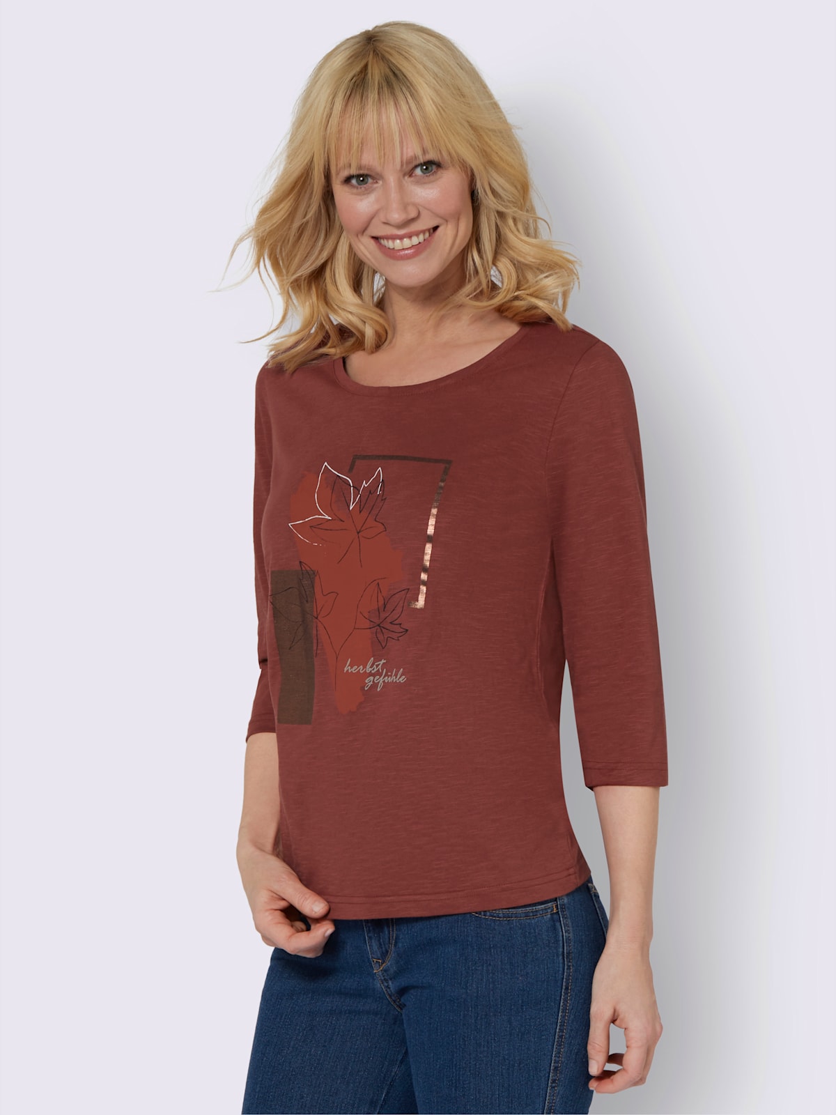 T-shirt à manches 3/4 pur coton - - Helline - Modalova
