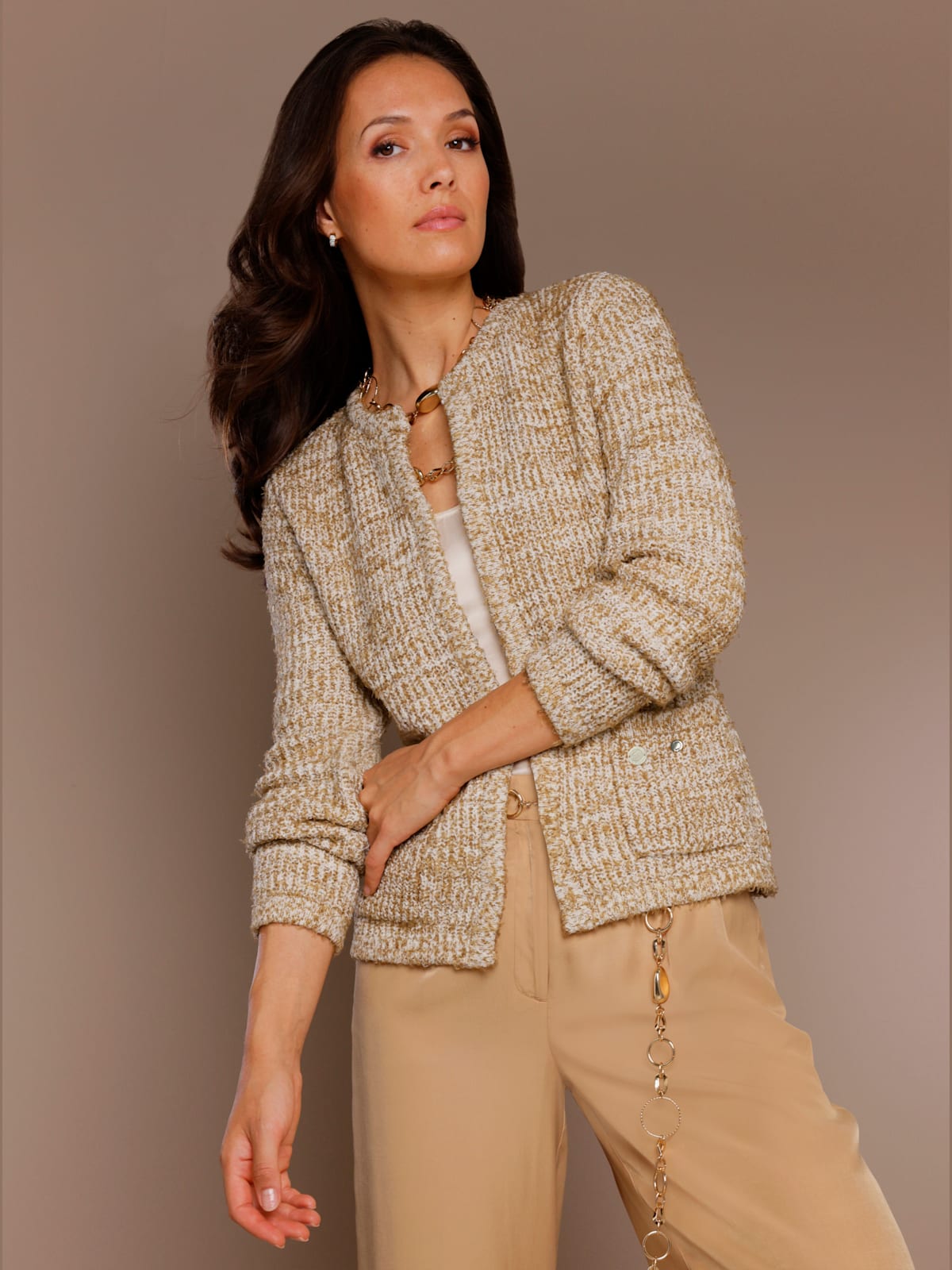 Veste en tricot 30% soie - - CREATION L PREMIUM - Modalova