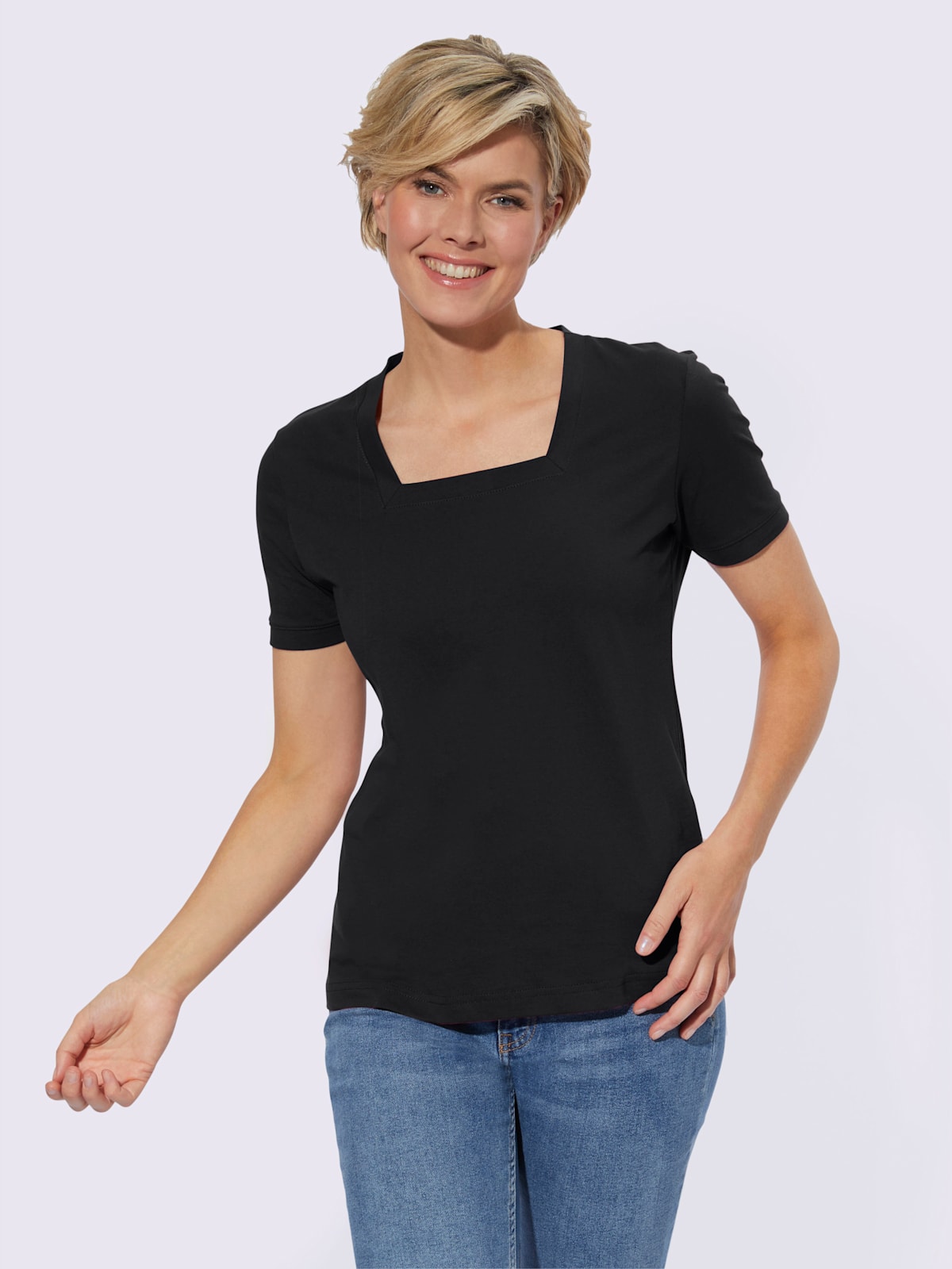 T-shirt à manches courtes pur coton - Helline - Modalova