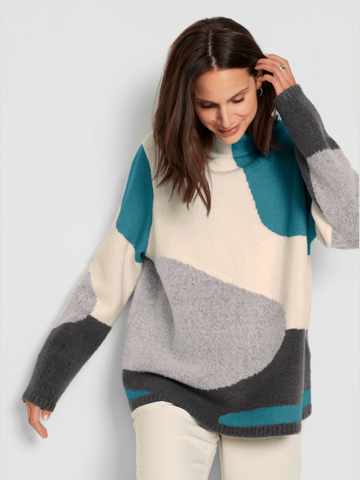 Pull ample motif intarsia - - Helline - Modalova