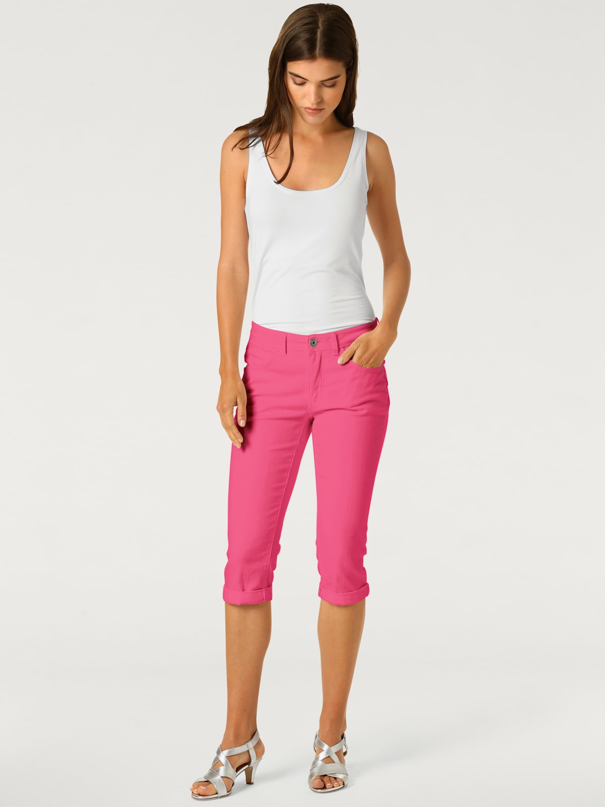 Pantalon effet ventre plat coupe skinny - Linea Tesini - Modalova