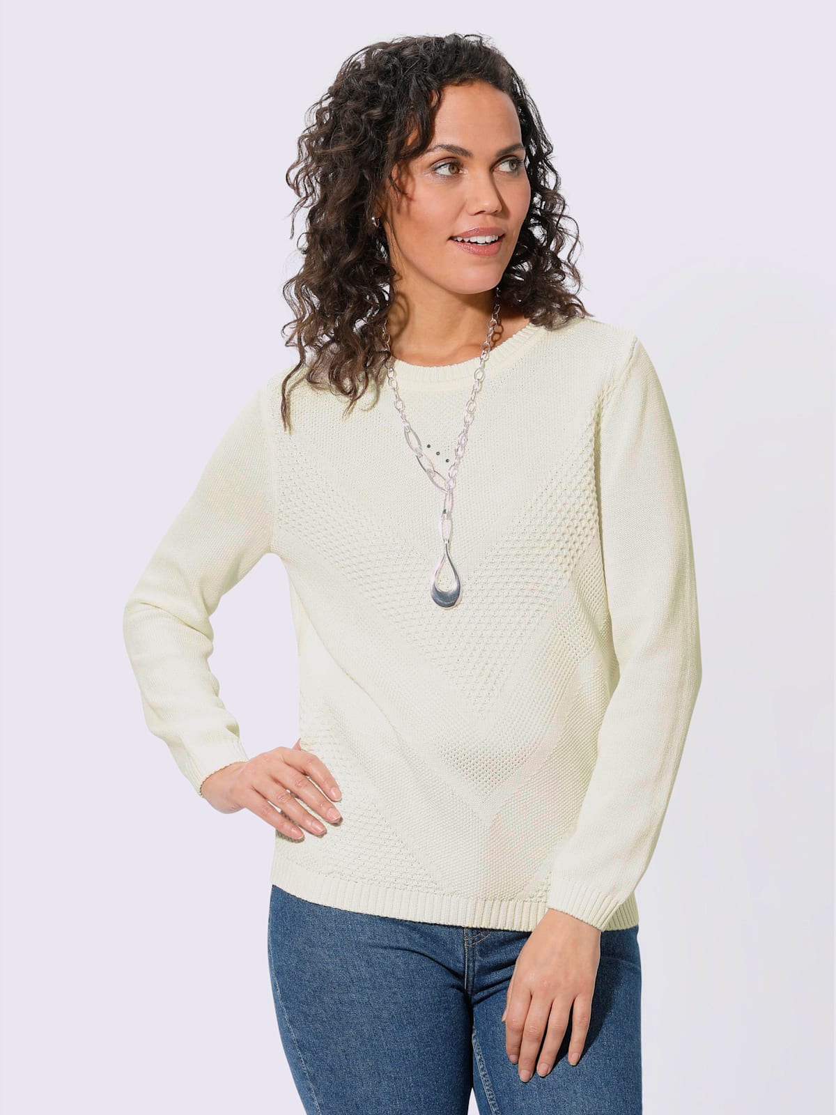 Pull à manches longues 50% coton - Collection L - Modalova