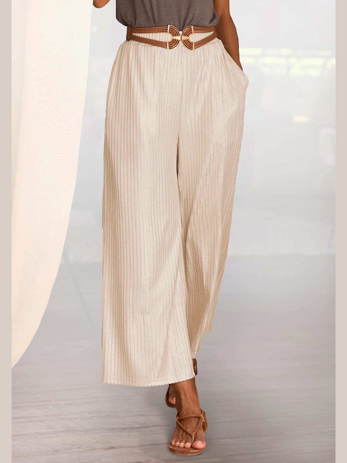 Pantalon ceinture élastique agréable - - LASCANA - Modalova