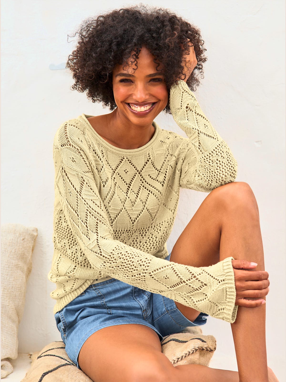 Pull ajouré motif ajouré léger - Linea Tesini - Modalova