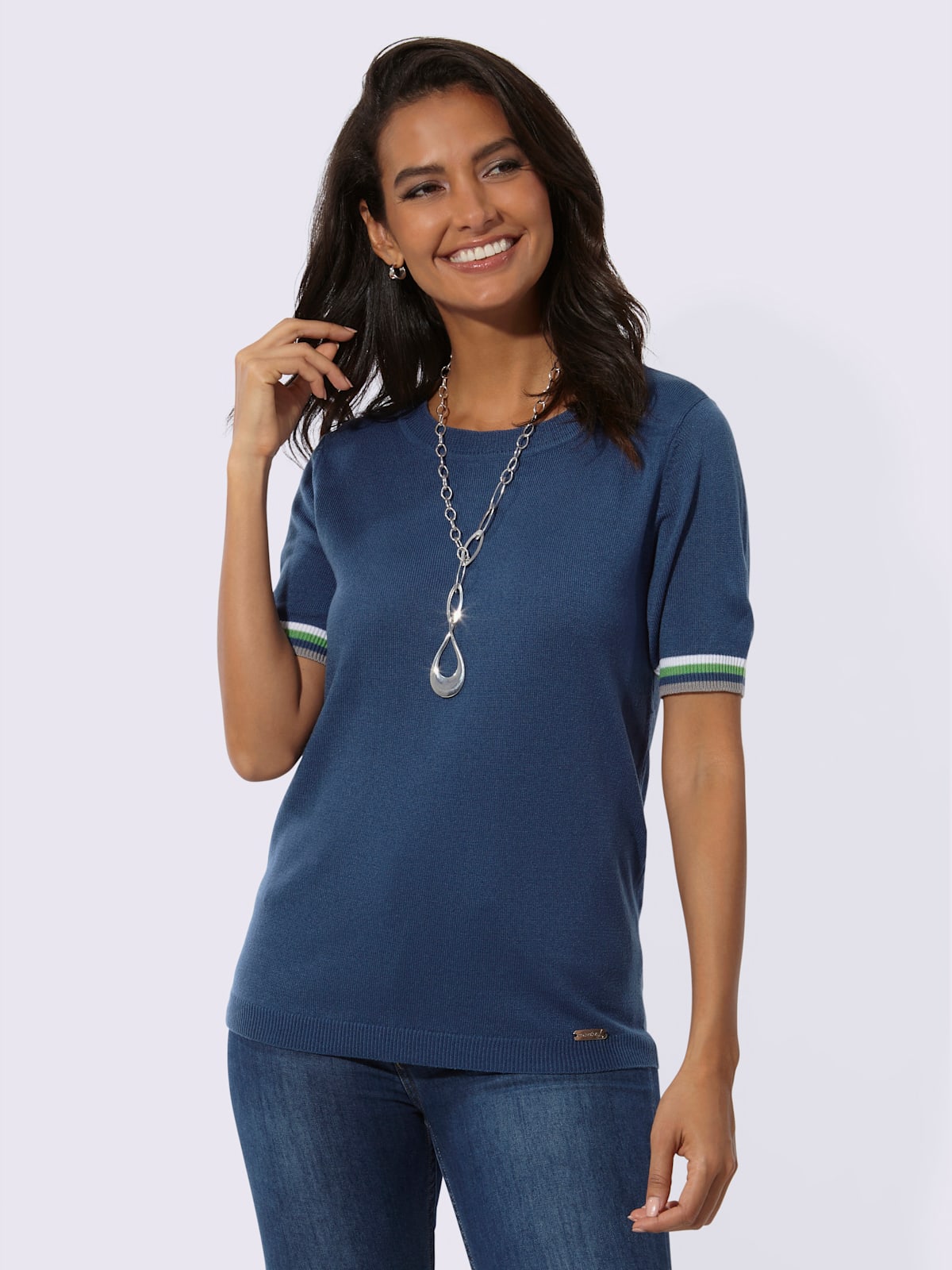 Pull encolure ronde jolies rayures - - Collection L - Modalova