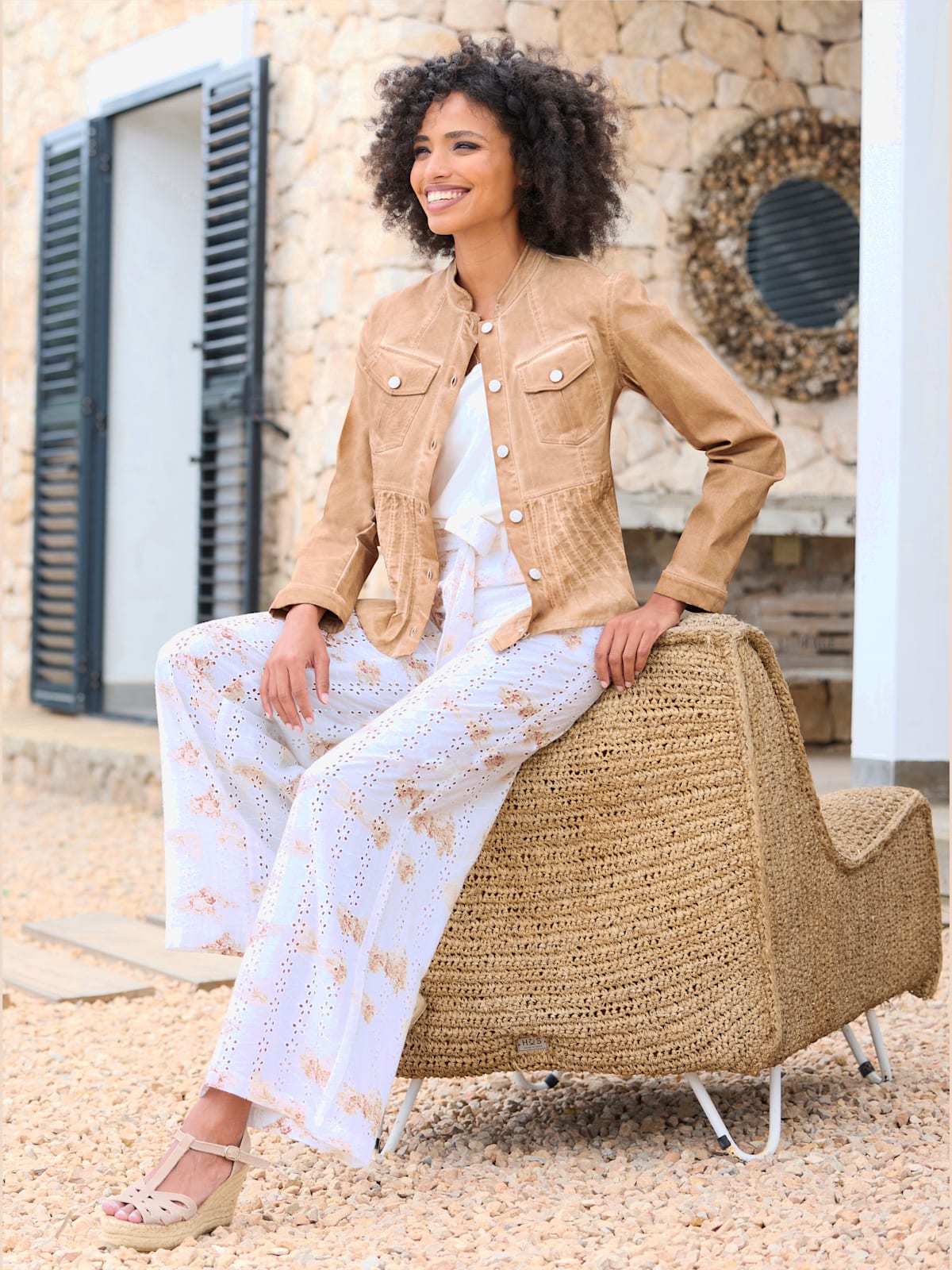Veste blazer délavage « oil dyed » tendance - Linea Tesini - Modalova