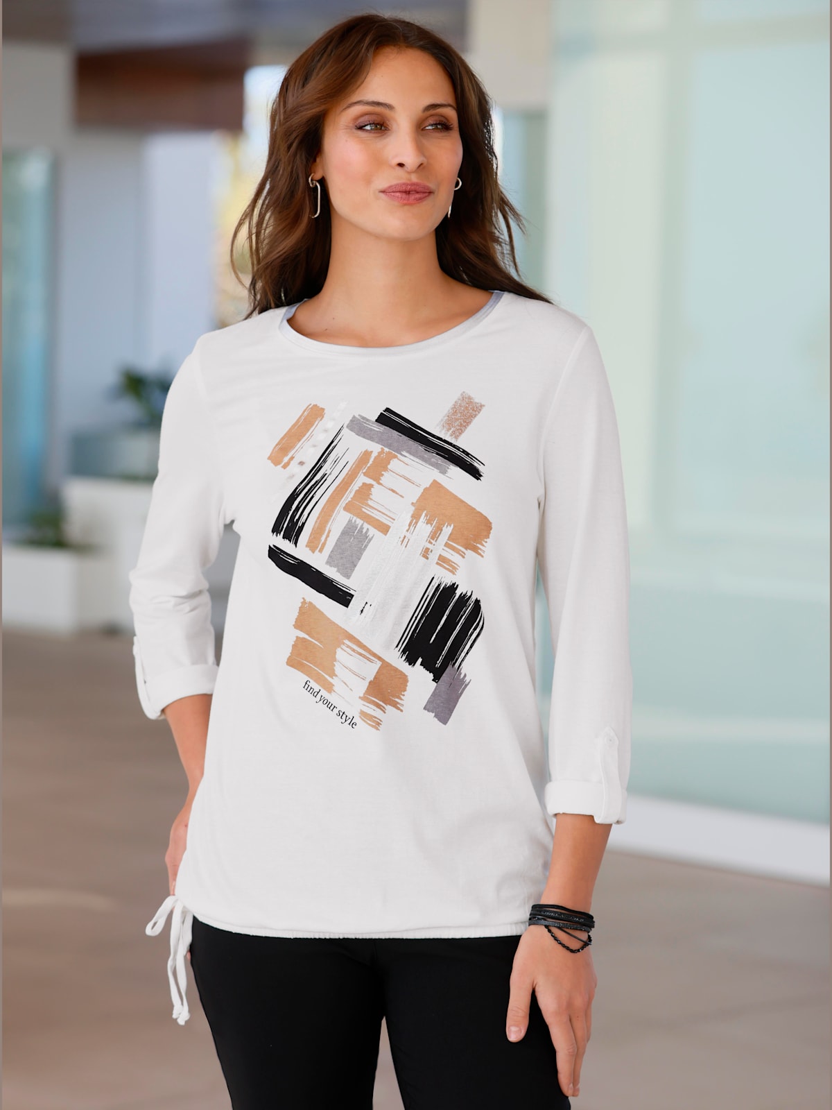 T-shirt imprimé 50% coton et 50% modal - - Helline - Modalova