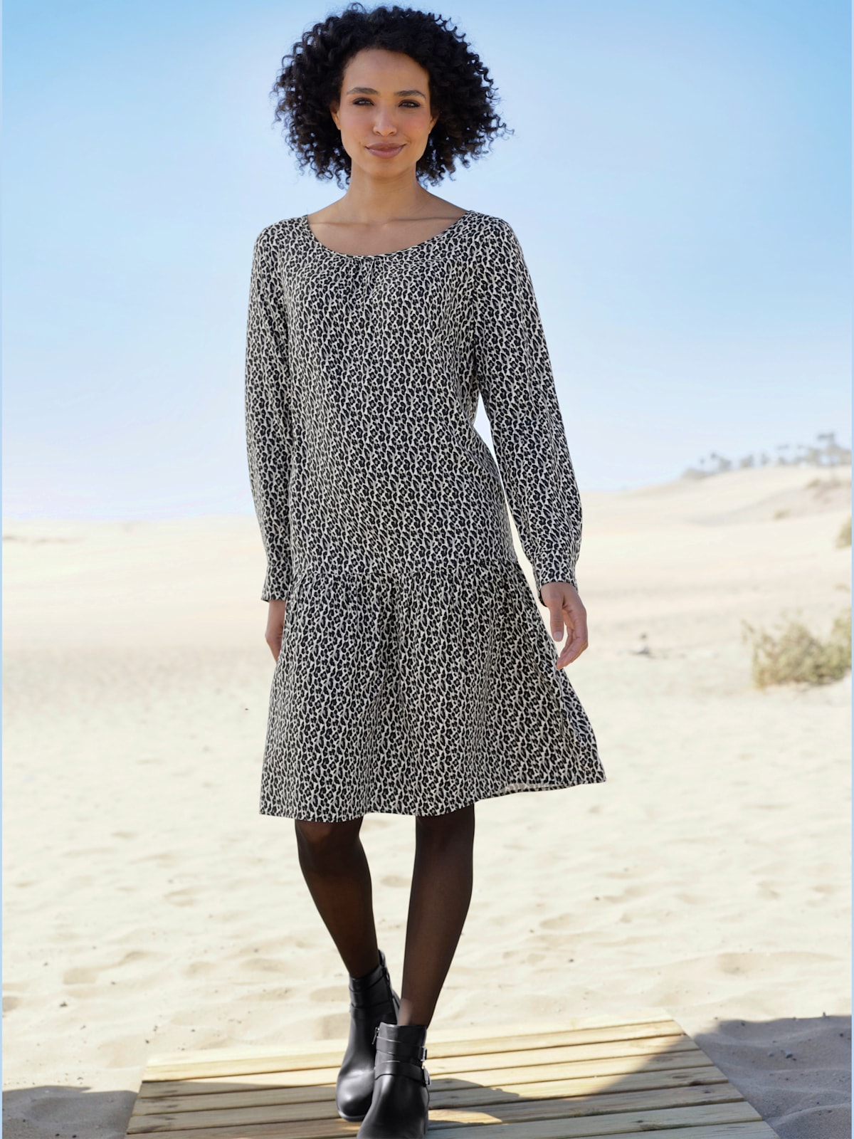 Robe imprimée qualité tissée - - Linea Tesini - Modalova