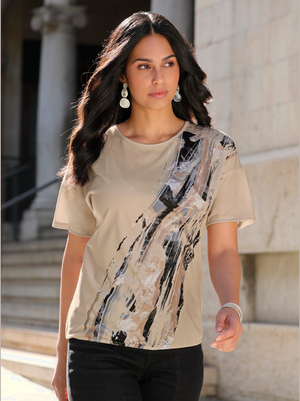 T-shirt imprimé coupe décontractée aux épaules - - Helline - Modalova