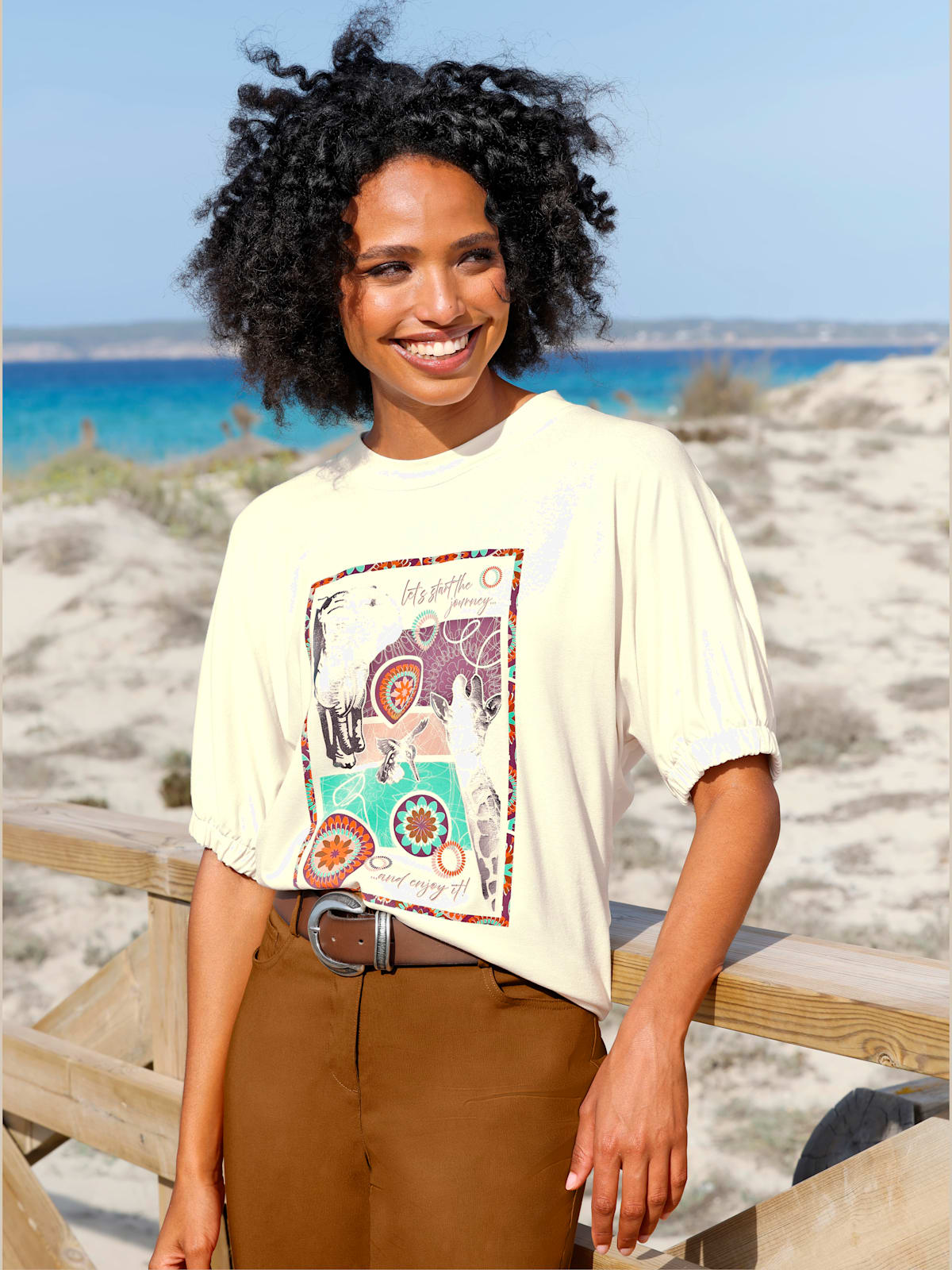 T-shirt manches chauve-souris motif imprimé - - Linea Tesini - Modalova