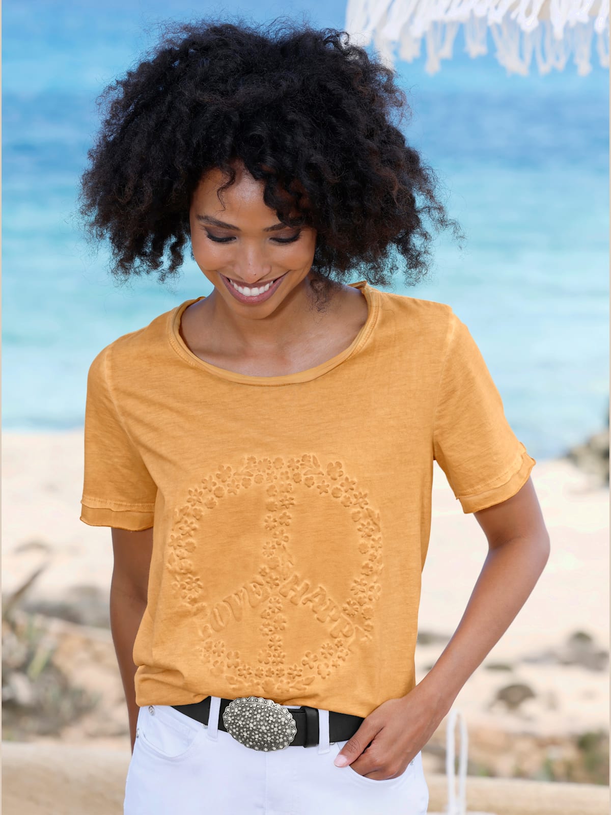 T-shirt motif gaufré tendance devant - Linea Tesini - Modalova