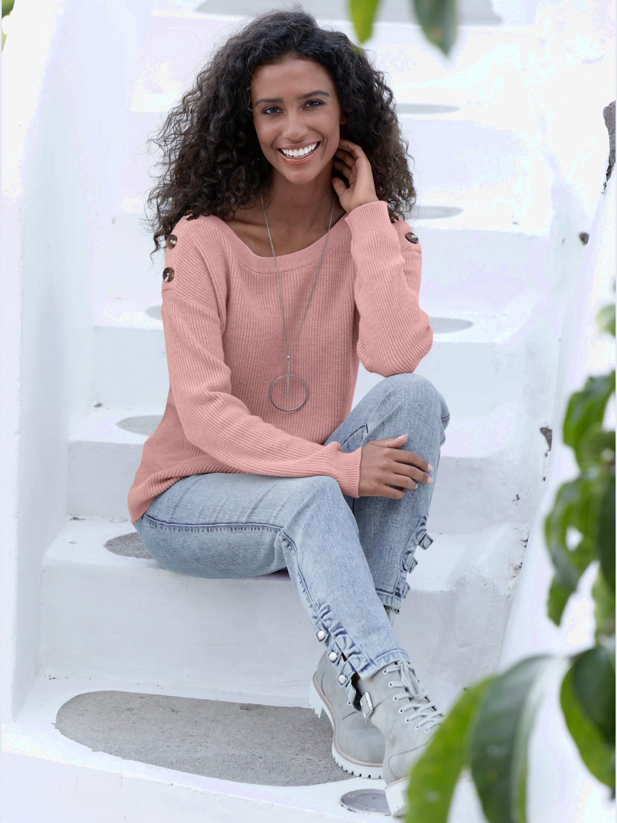 Pull en tricot large encolure ronde - Best Connection - Modalova