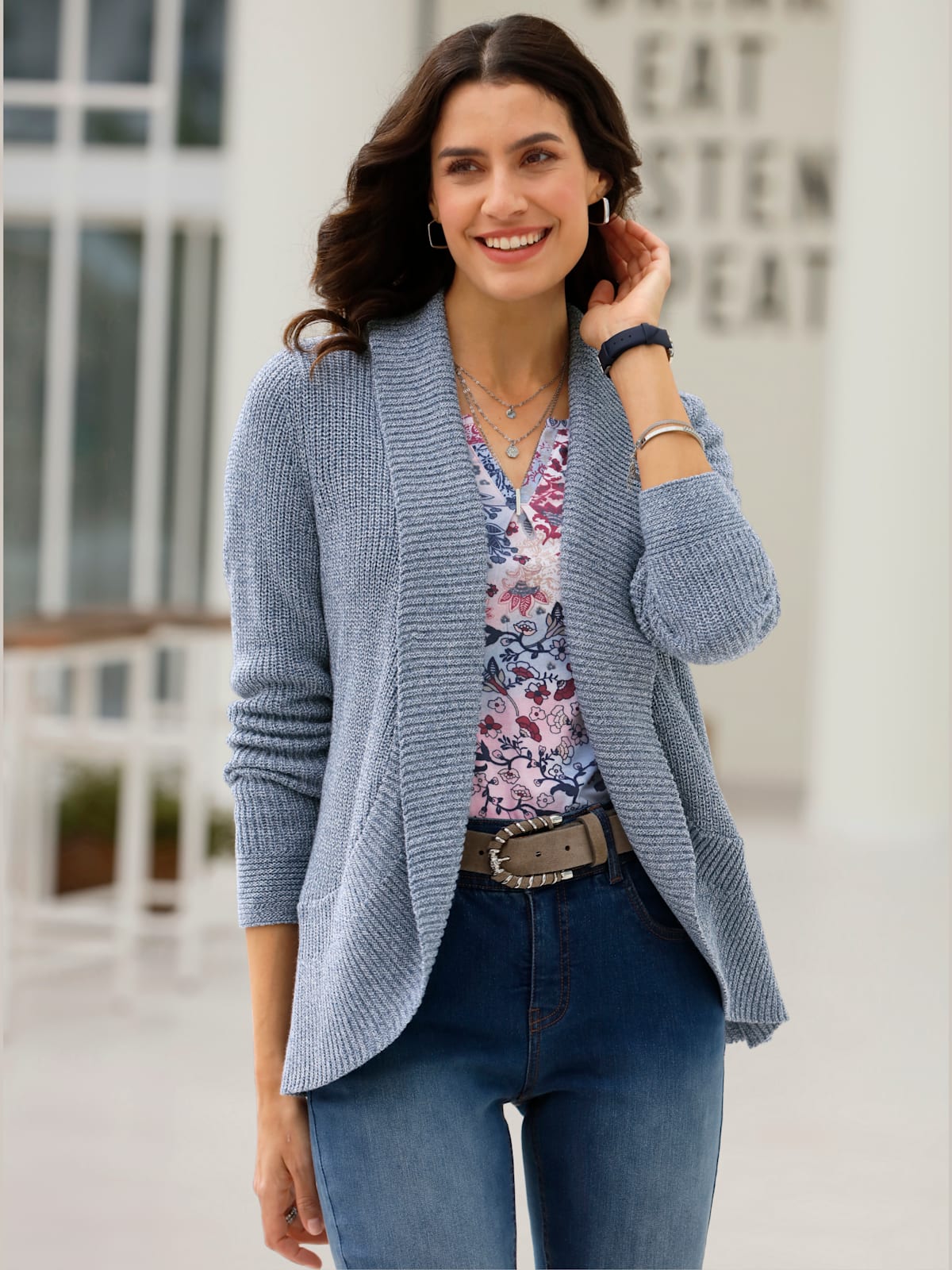 Veste en tricot 50% coton - Helline - Modalova