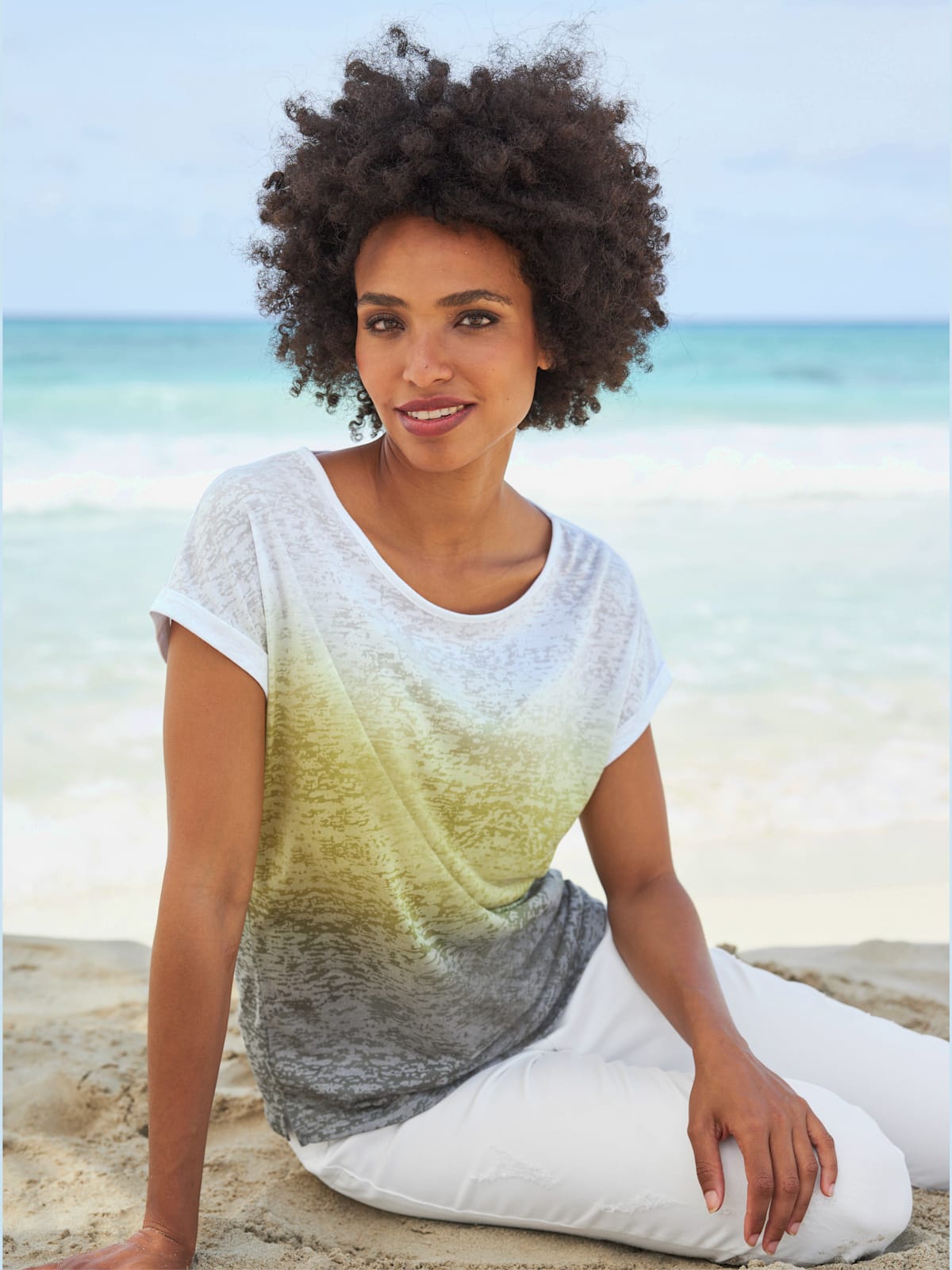 T-shirt à encolure ronde mélange de viscose doux - - Linea Tesini - Modalova
