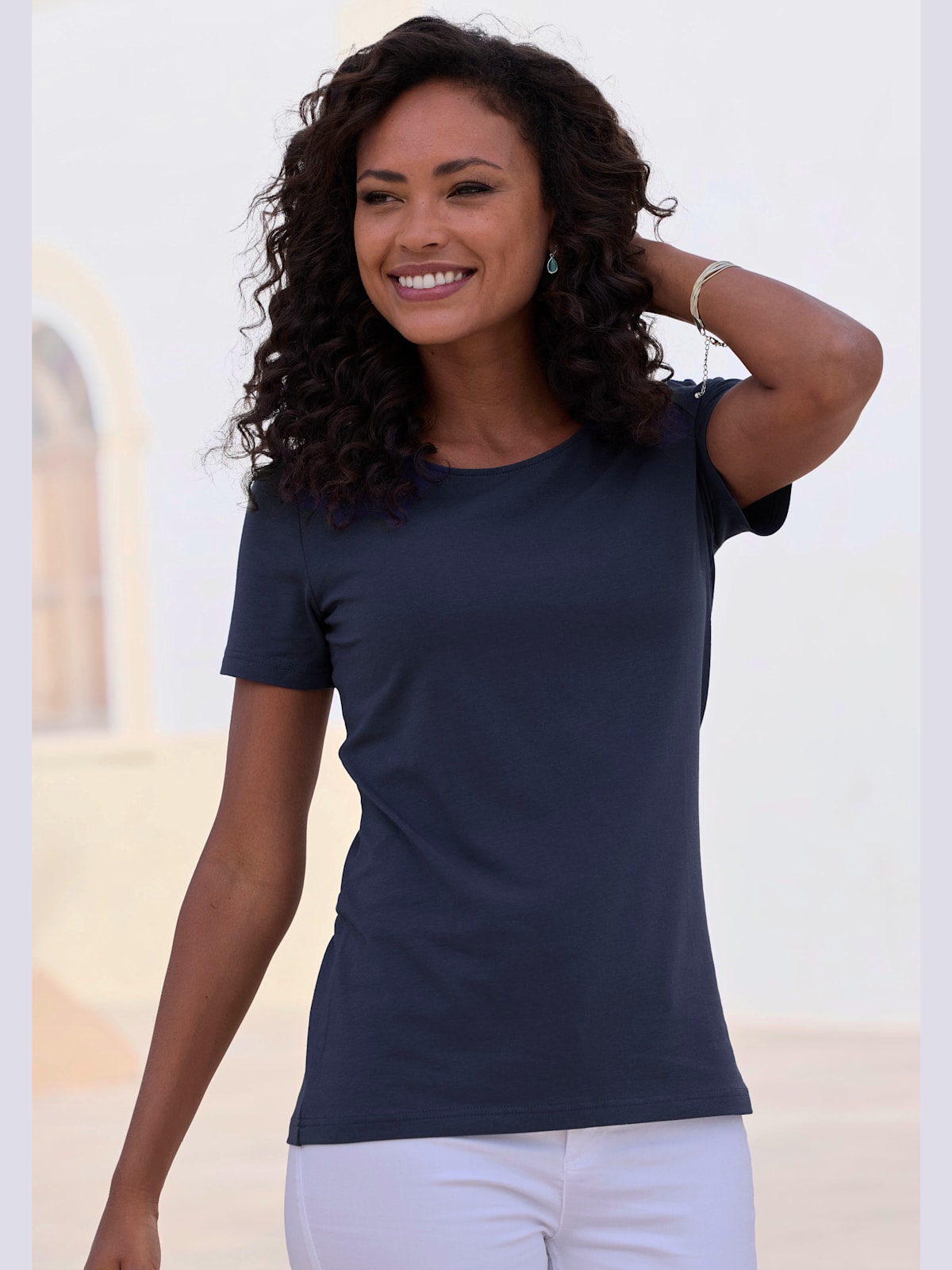 T-shirt encolure ronde - - LASCANA - Modalova