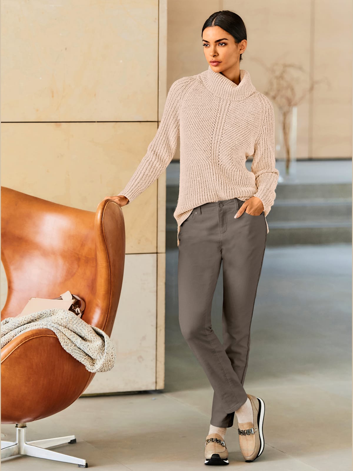 Pull à col roulé motif maille moderne - Rick Cardona - Modalova