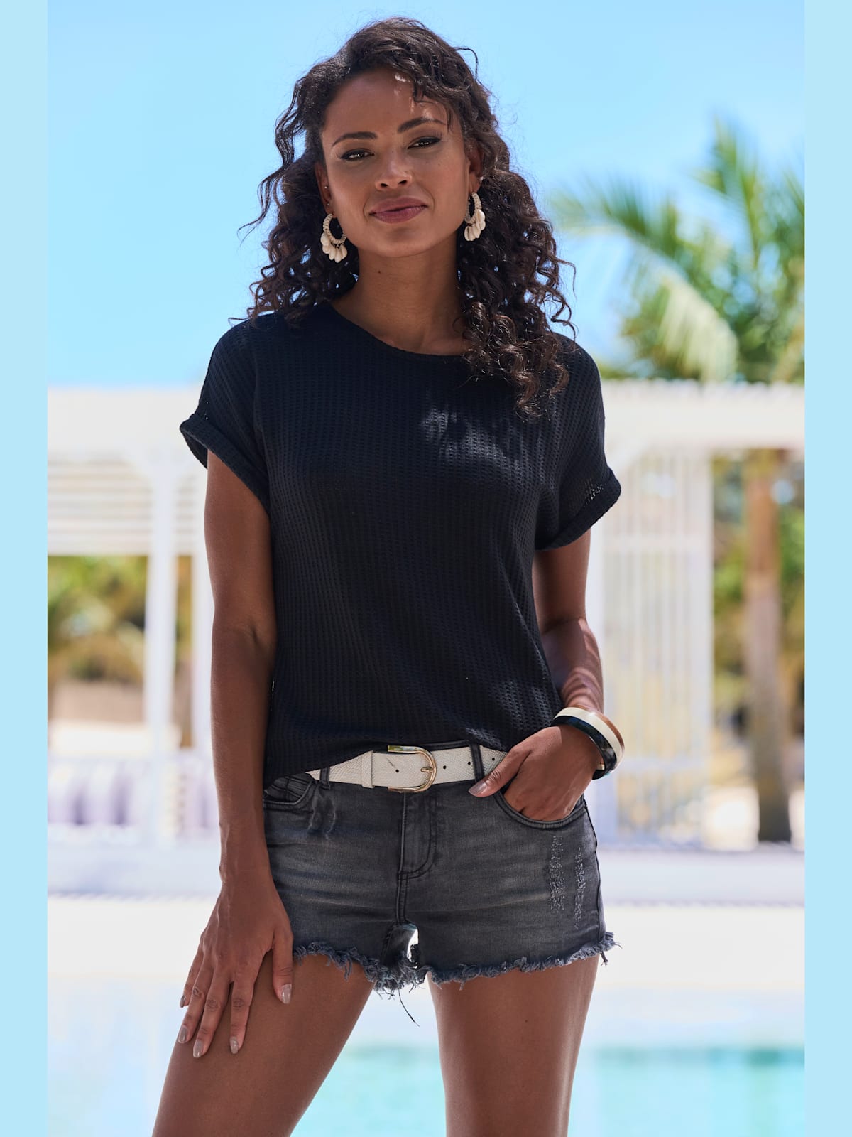 T-shirt à manches courtes qualité piqué ultra-douce - Vivance - Modalova