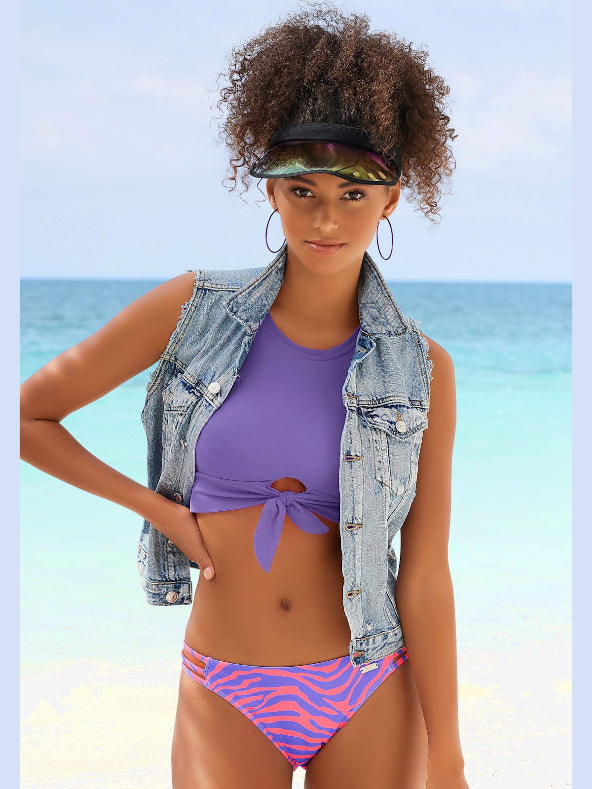 Haut de maillot de bain court coloris unis tendance - Venice Beach - Modalova