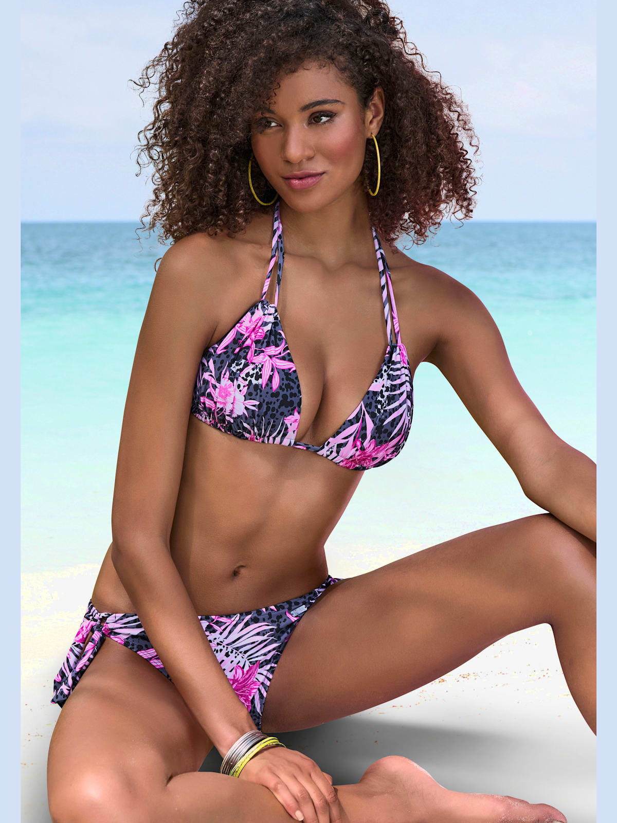 Bikini triangle imprimé, effet de couleur différent pour chaque pièce - - Buffalo - Modalova