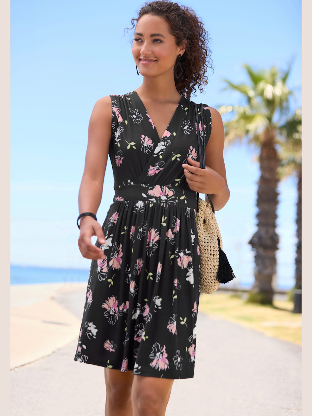 Robe en jersey col v effet cache-cœur - - Vivance - Modalova