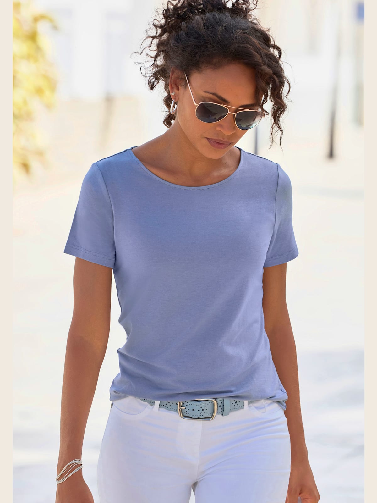 T-shirt encolure ronde - - LASCANA - Modalova