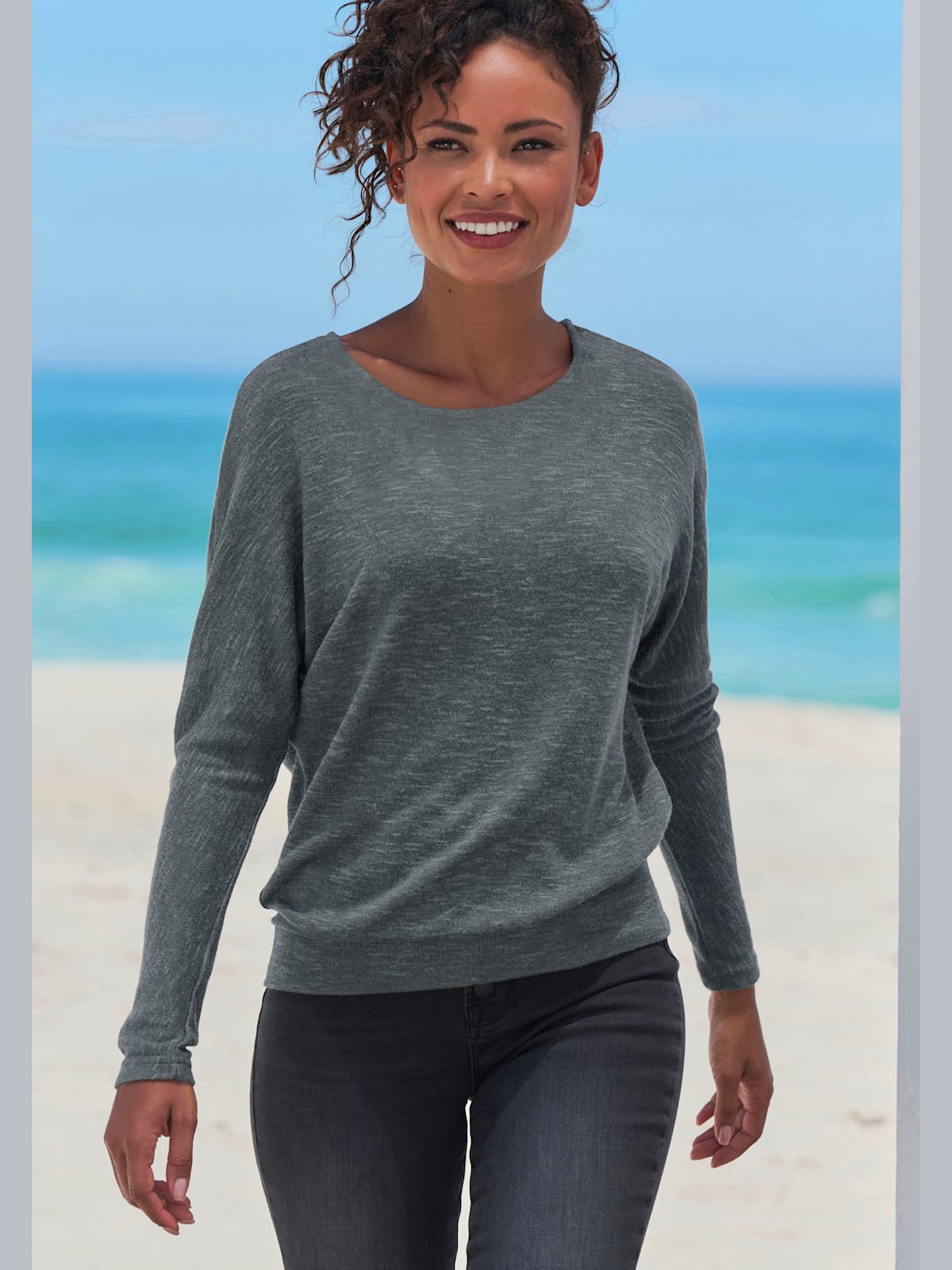 T-shirt manches longues manches chauve-souris longues - Vivance - Modalova