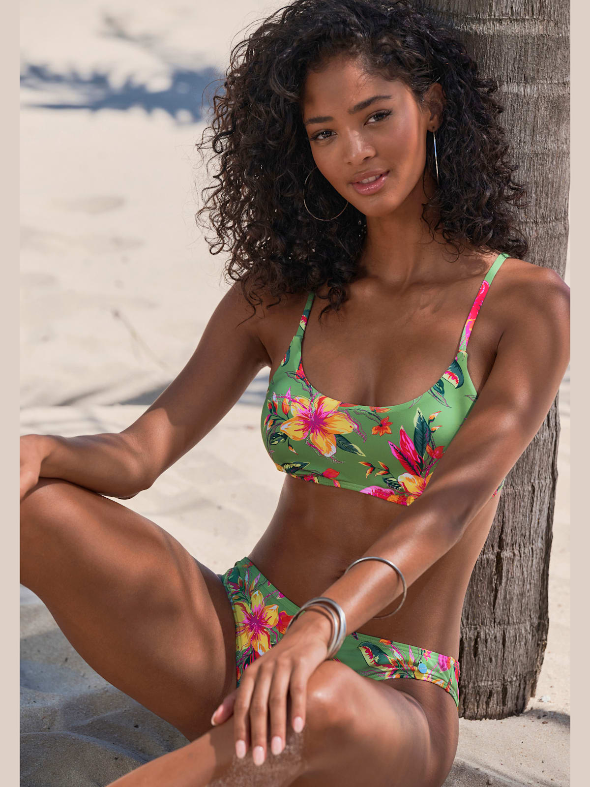 Haut de bikini bustier imprimé floral - - LASCANA - Modalova