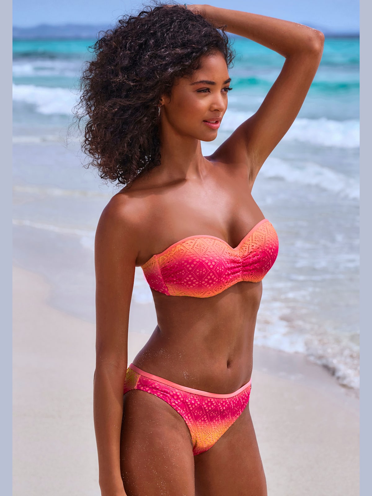 Maillot de bain bandeau à armatures broderie ajourée tendance avec dégradé de couleurs - - Buffalo - Modalova