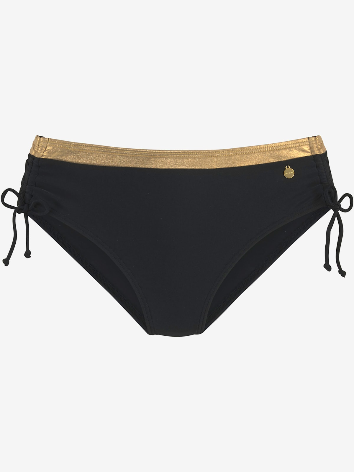 Bas de maillot de bain couleur unie avec empiècement couleur or - - LASCANA - Modalova