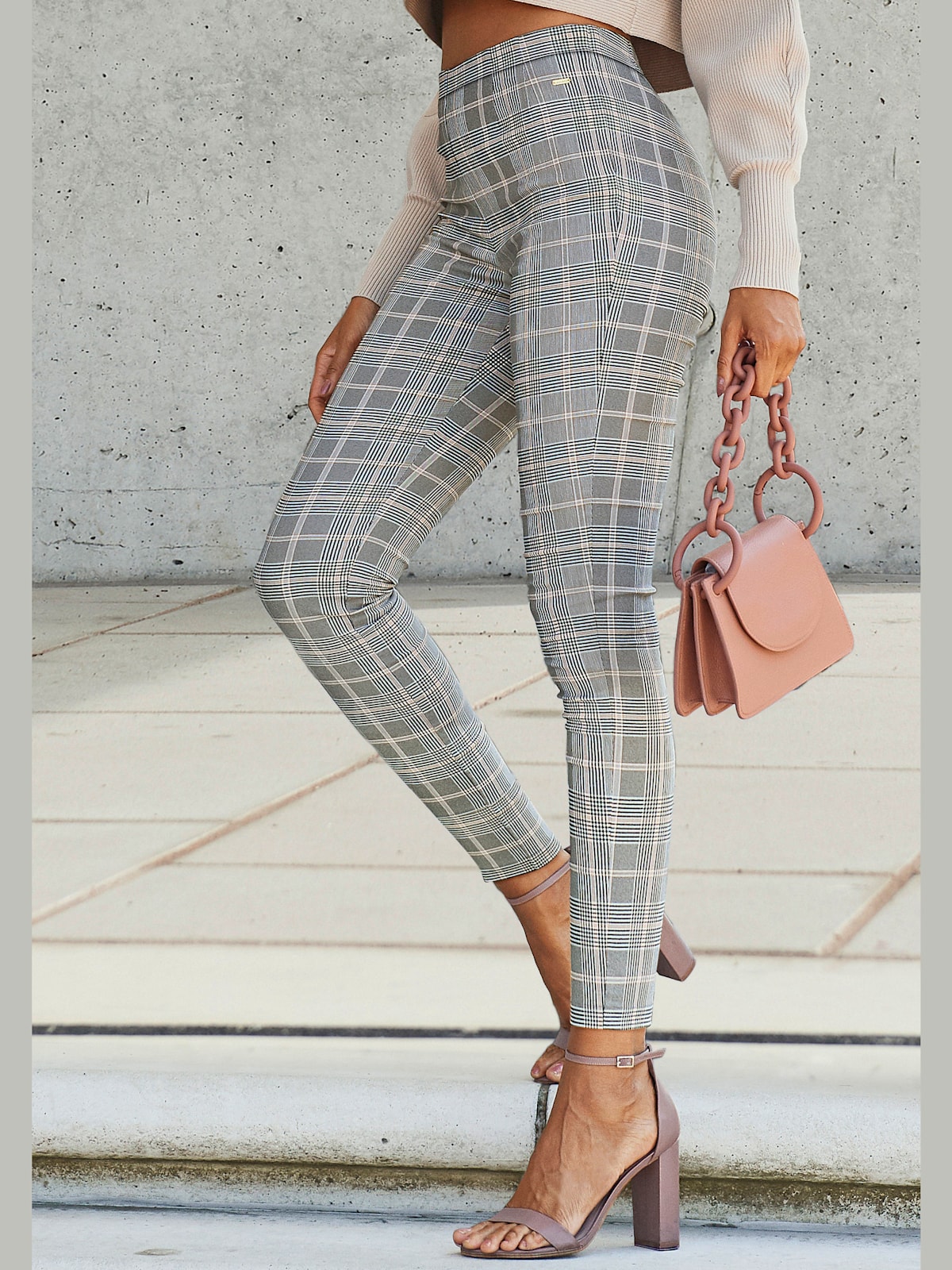 Legging taille haute caleçon à motif prince de galles - LASCANA - Modalova