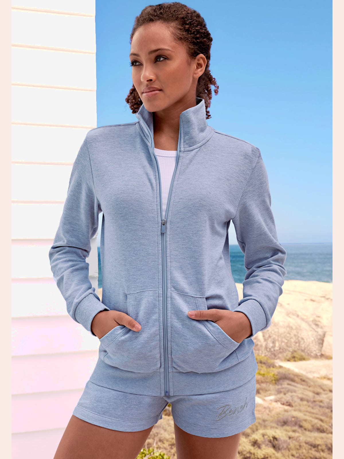 Veste sweat à col montant - Bench. Loungewear - Modalova