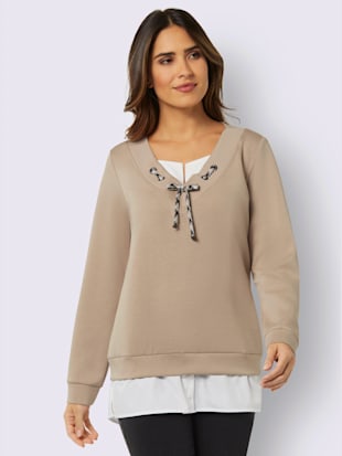 Sweatshirt affinant - - Beige-écru