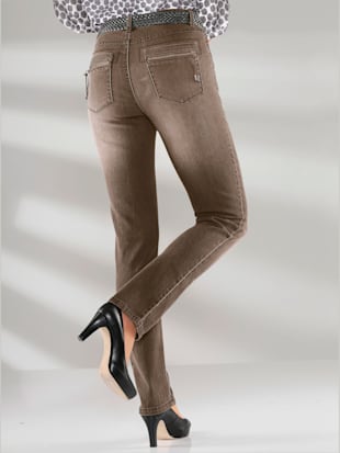 Jean skinny qualité coton - - Taupe