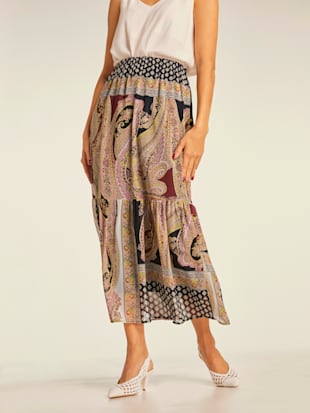 Jupe imprimée coupe évasée féminine - Linea Tesini - Multicolore