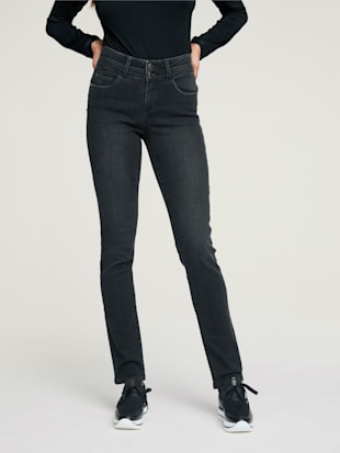Jeans effet ventre plat coupe skinny - Linea Tesini - Noir Denim