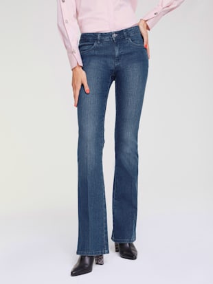 Jeans effet ventre plat coupe bootcut tendance - Rick Cardona - Bleu Denim